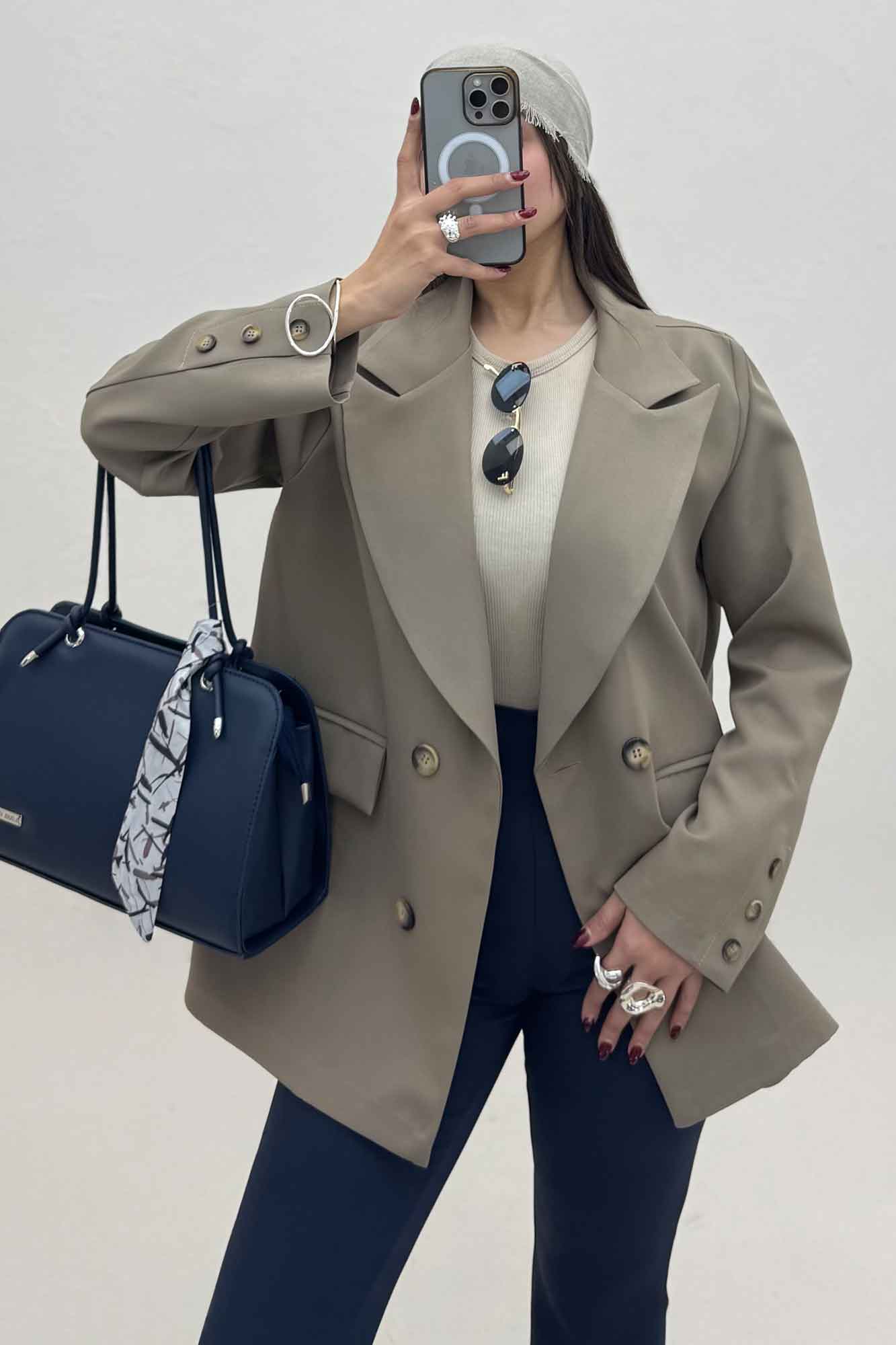 کت مازراتی یقه انگلیسی سر آستین دکمه