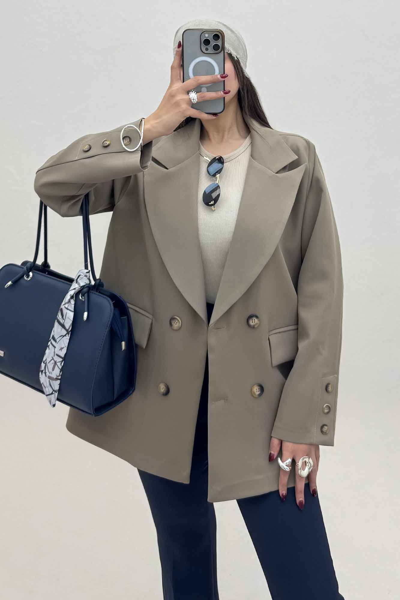 کت مازراتی یقه انگلیسی سر آستین دکمه