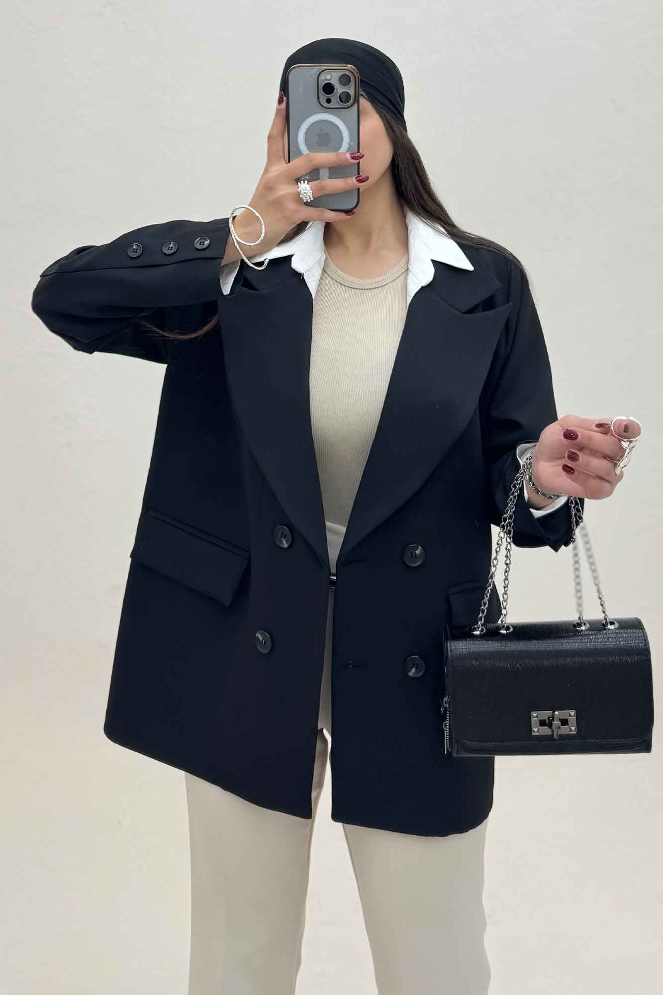 کت مازراتی یقه انگلیسی سر آستین دکمه