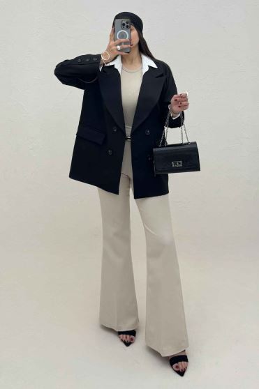 کت مازراتی یقه انگلیسی سر آستین دکمه