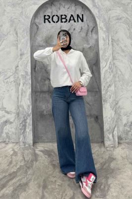 بلوز یقه بلیطی دو دکمه کرسپو سر آستین کش