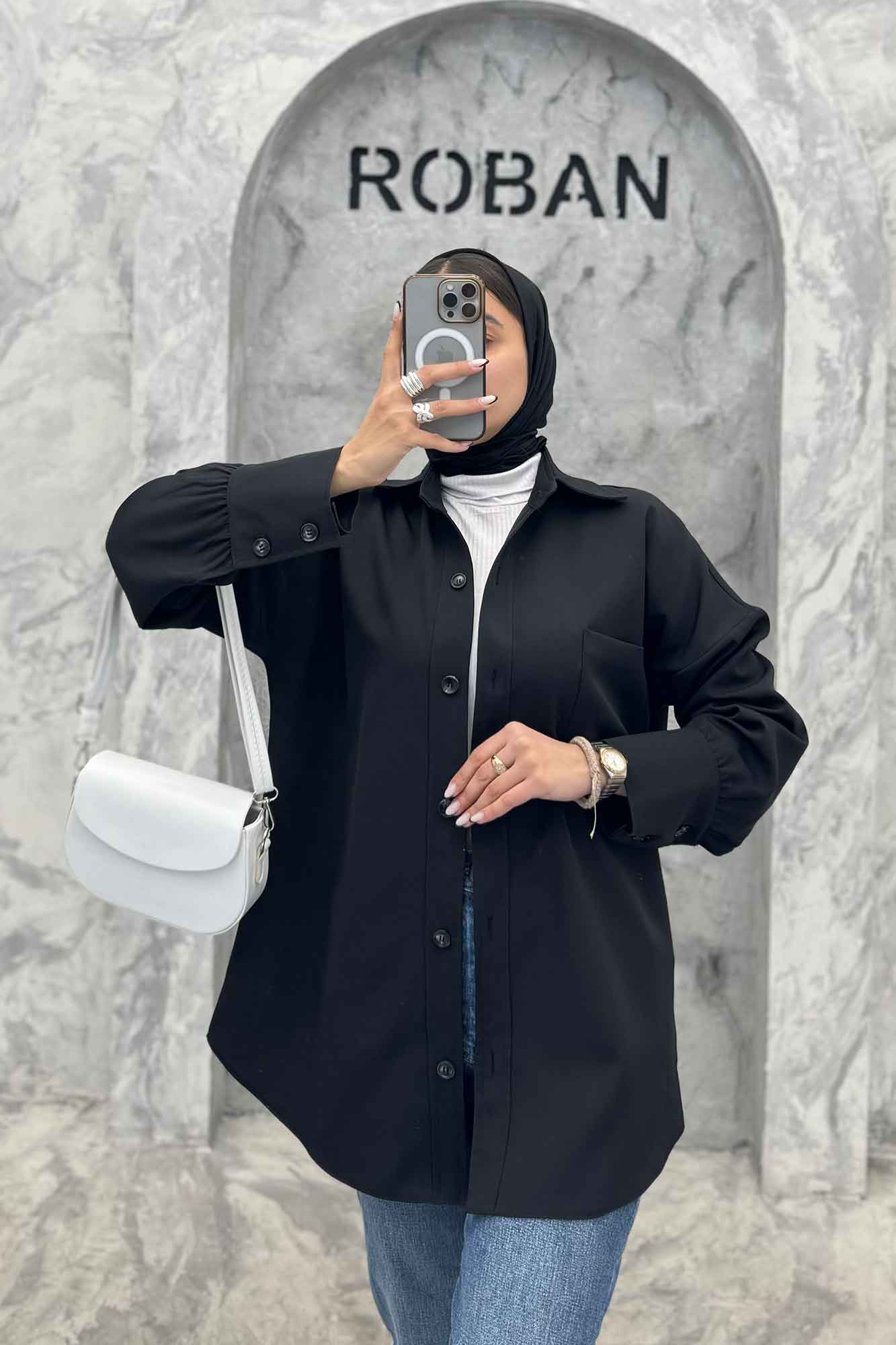 شومیز مانتویی مازراتی تک جیب 