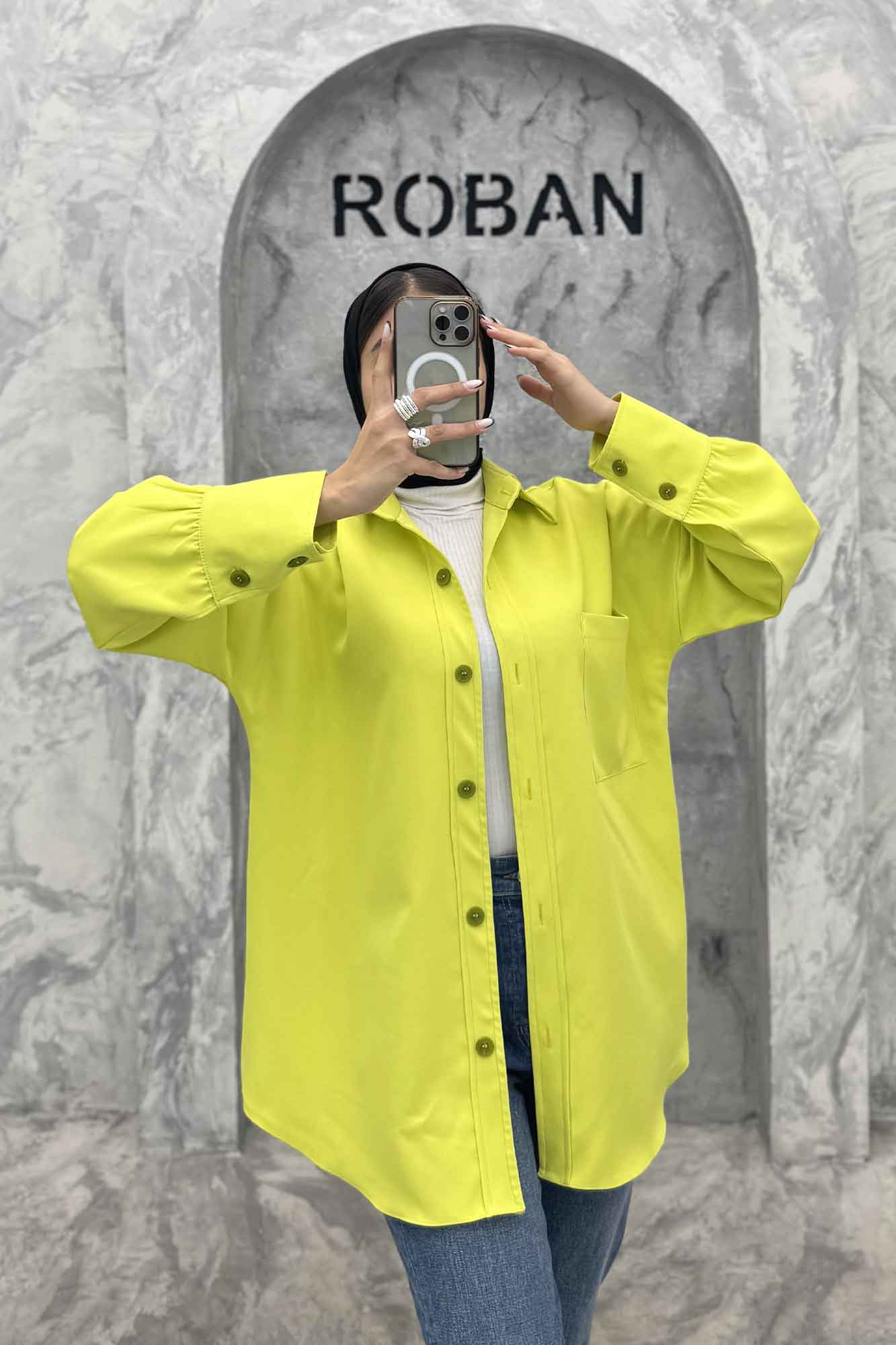 شومیز مانتویی مازراتی تک جیب 