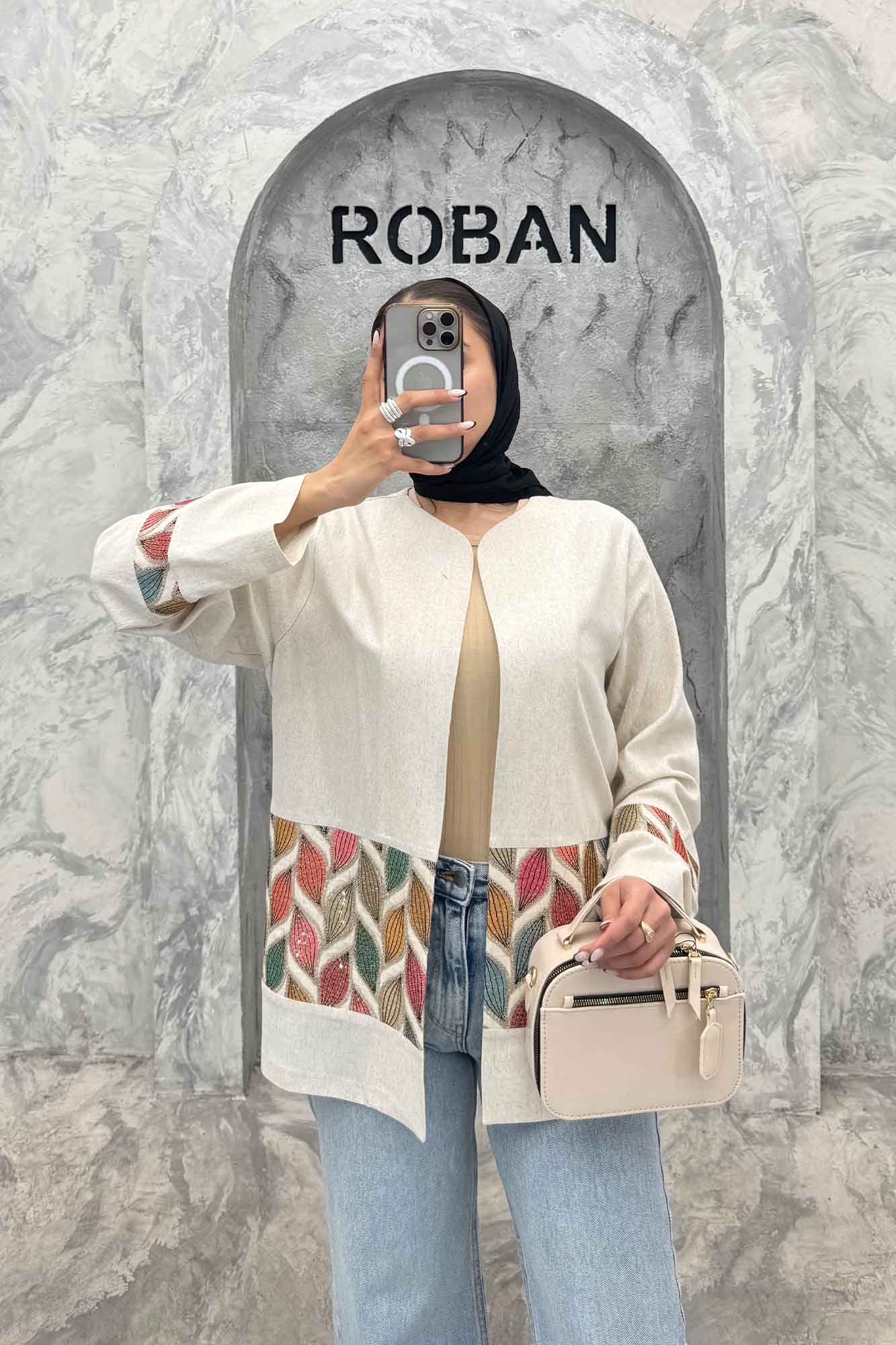 کت لینن حاشیه سنتی 