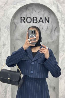 ست کت و دامن کوتاه پیله دار بزیاق دیپلمات 