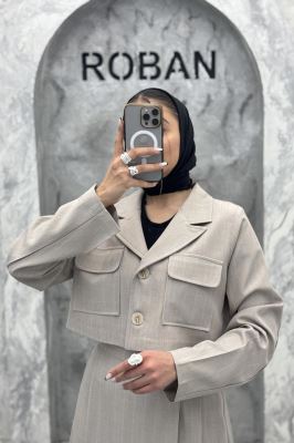 ست کت و دامن کوتاه پیله دار بزیاق دیپلمات 