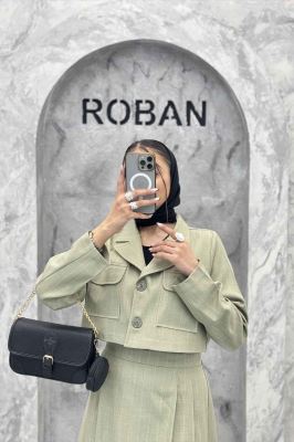 ست کت و دامن کوتاه پیله دار بزیاق دیپلمات 