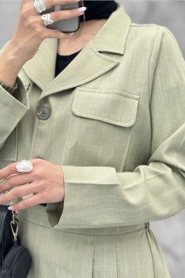 ست کت و دامن کوتاه پیله دار بزیاق دیپلمات 