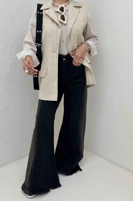 وست بلند دو در جیب لینن