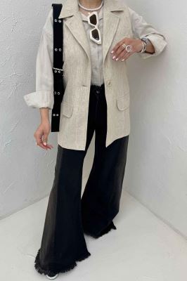 وست بلند دو در جیب لینن