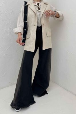 وست بلند دو در جیب لینن