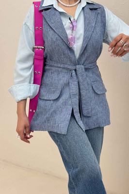 وست بلند دو در جیب لینن