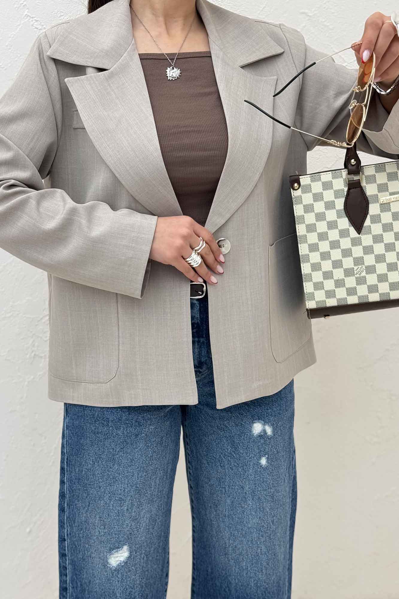 کت تک دکمه بریاق دیپلمات سه جیب