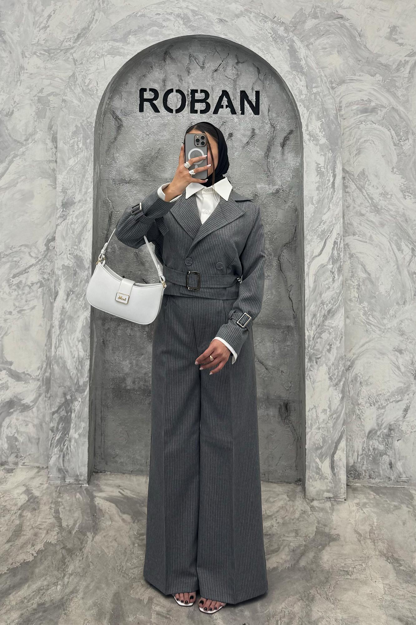 ست کت و شلوار آستین سگک دار دیپلمات R