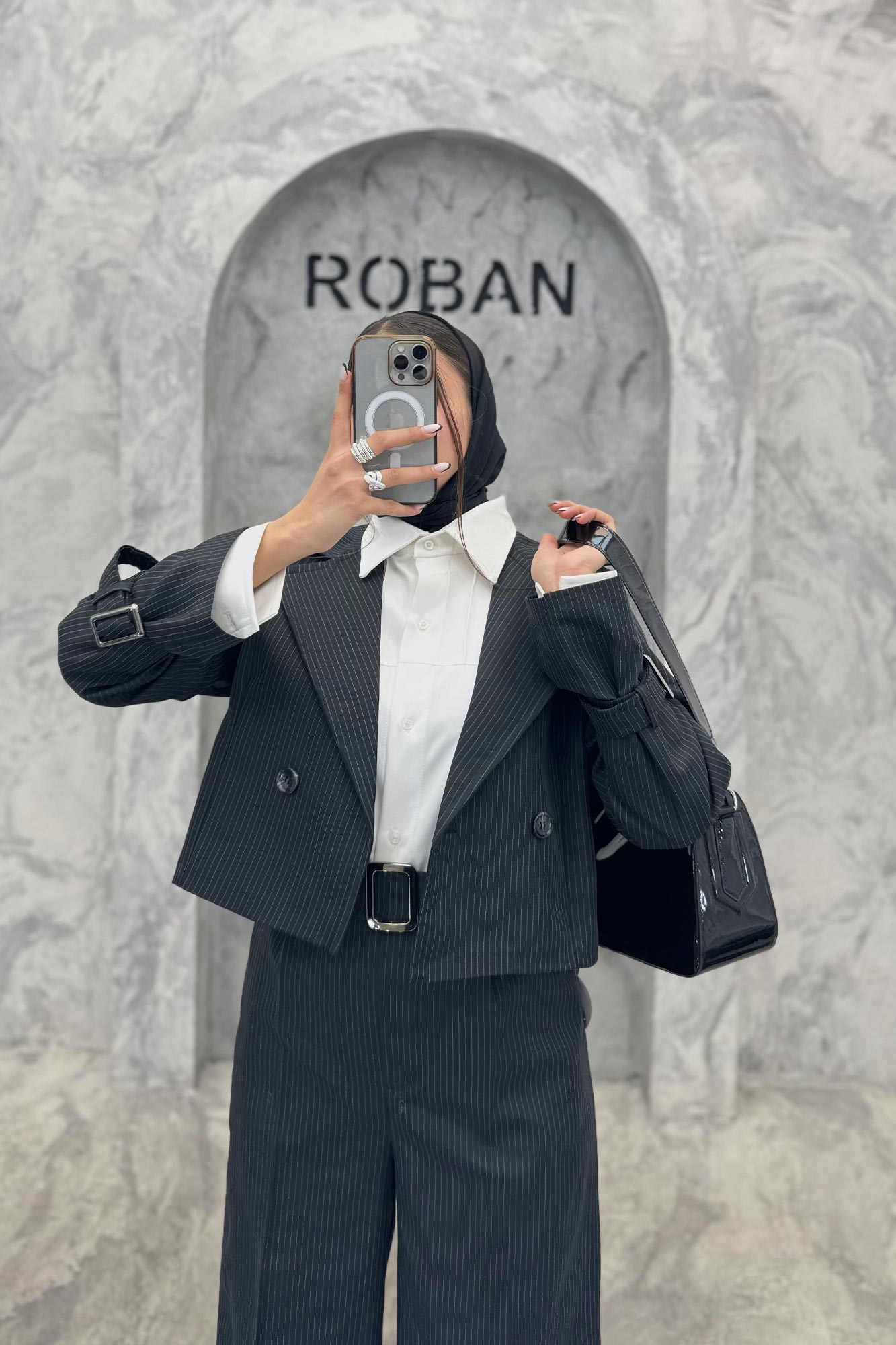 ست کت و شلوار آستین سگک دار دیپلمات R