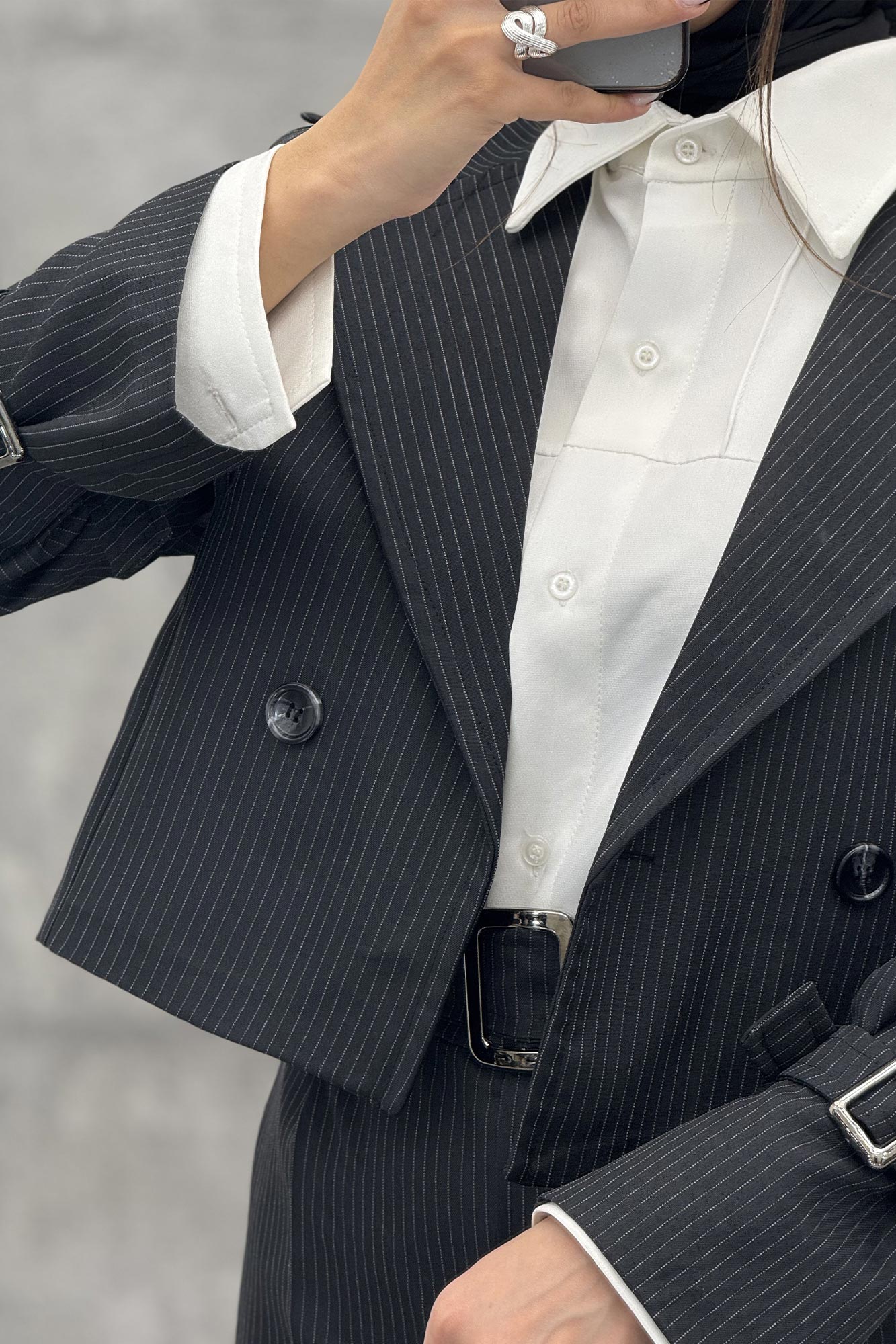 ست کت و شلوار آستین سگک دار دیپلمات R