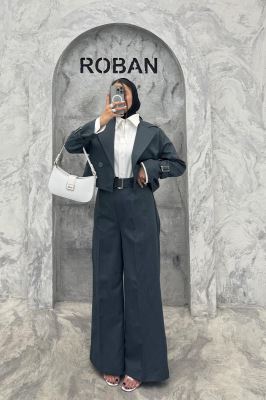 ست کت و شلوار آستین سگک دار دیپلمات R