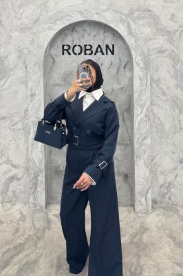 ست کت و شلوار آستین سگک دار دیپلمات R