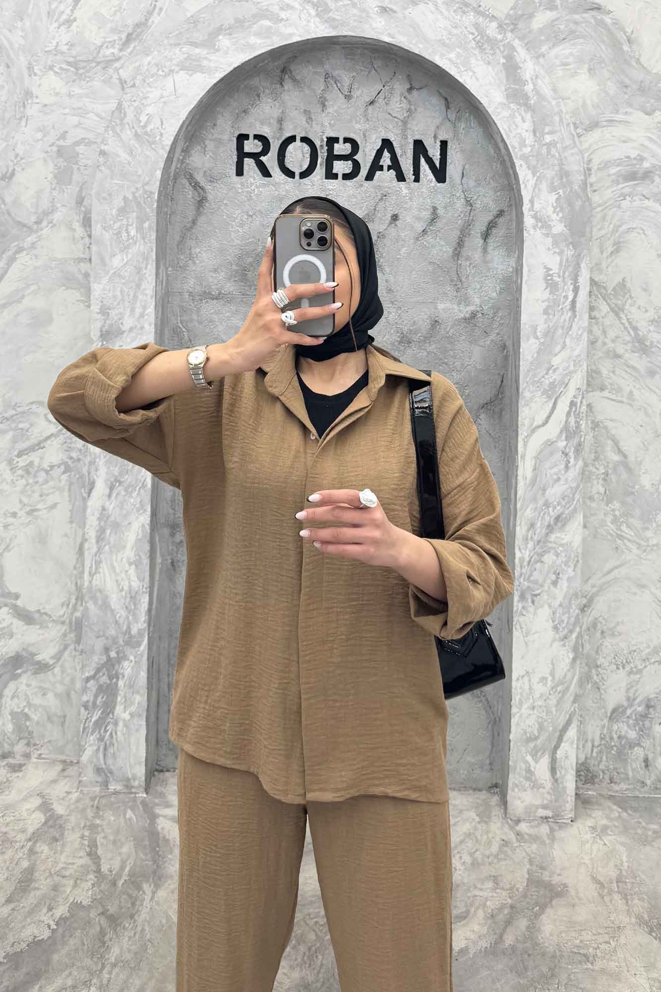 ست شومیز مانتویی و شلوار لینن تریسی