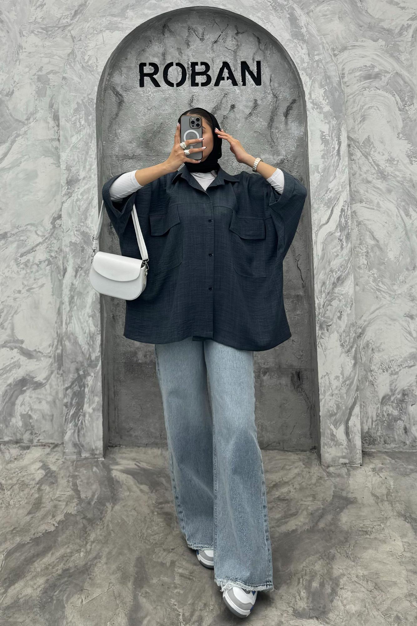 مانتو دو جیب پاکتی کیمونو شانتون