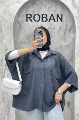 مانتو دو جیب پاکتی کیمونو شانتون