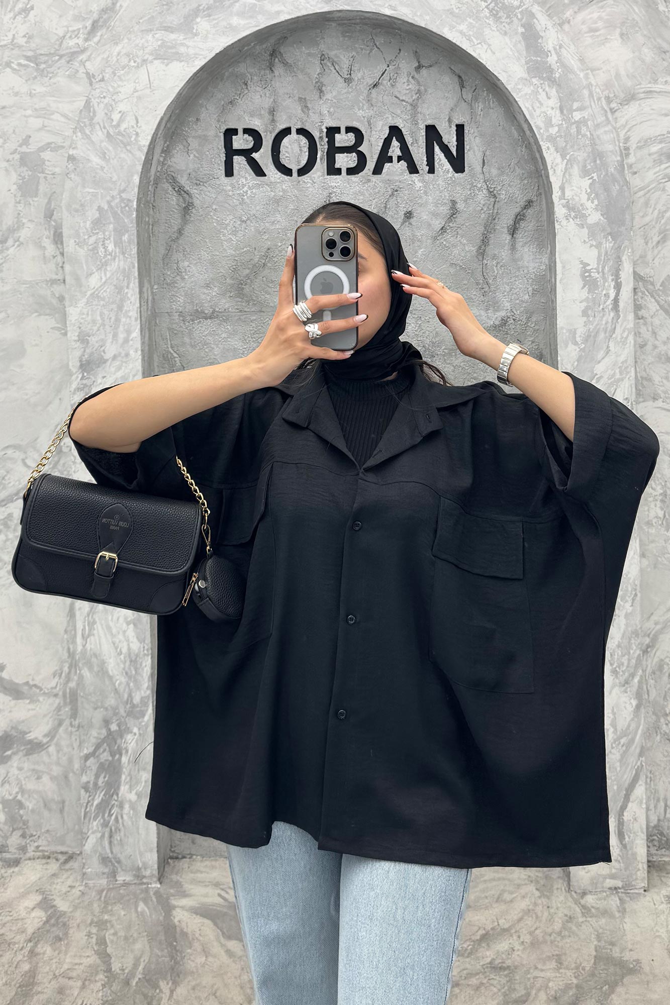 مانتو دو جیب پاکتی کیمونو شانتون