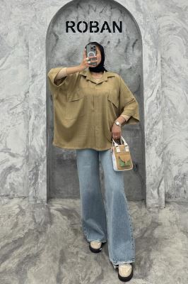 مانتو دو جیب پاکتی کیمونو شانتون