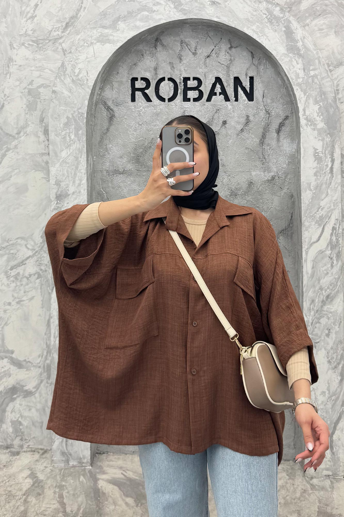 مانتو دو جیب پاکتی کیمونو شانتون