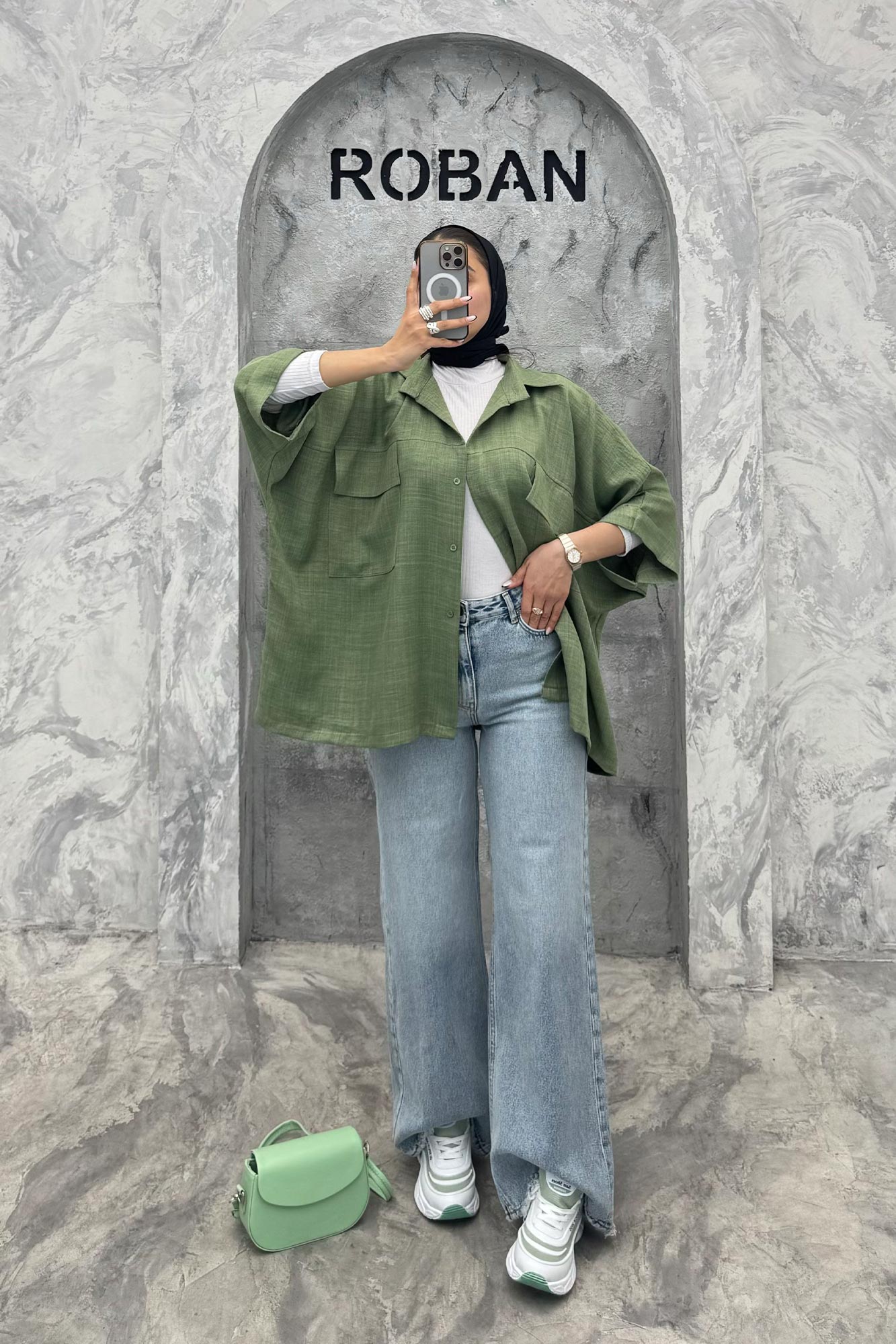 مانتو دو جیب پاکتی کیمونو شانتون