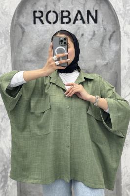 مانتو دو جیب پاکتی کیمونو شانتون