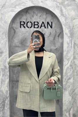 کت یقه ب ب ژاکارد دو در جیب