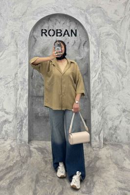 شومیز مانتویی شانتون پشت پیله دو جیب