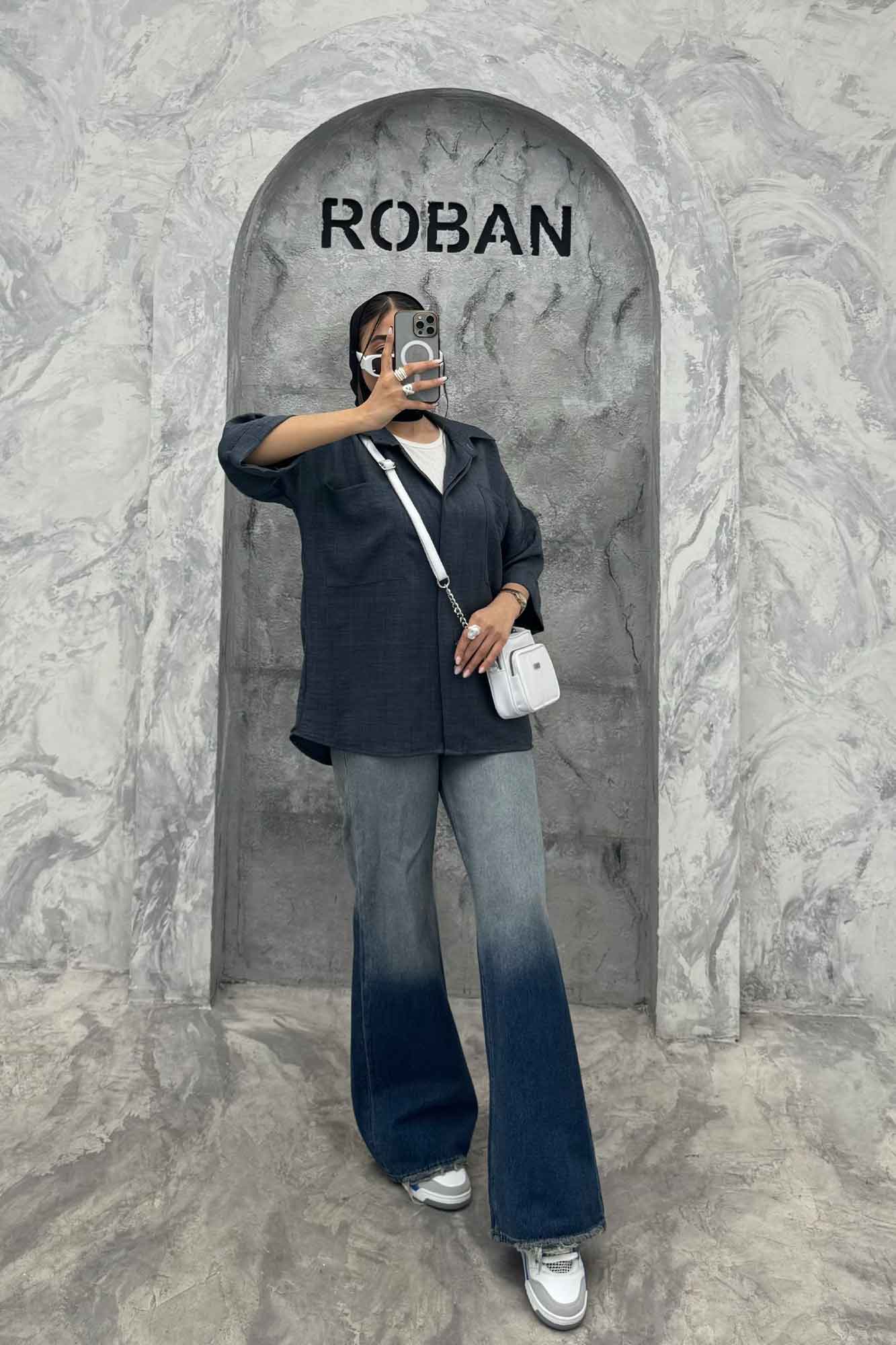 شومیز مانتویی شانتون پشت پیله دو جیب