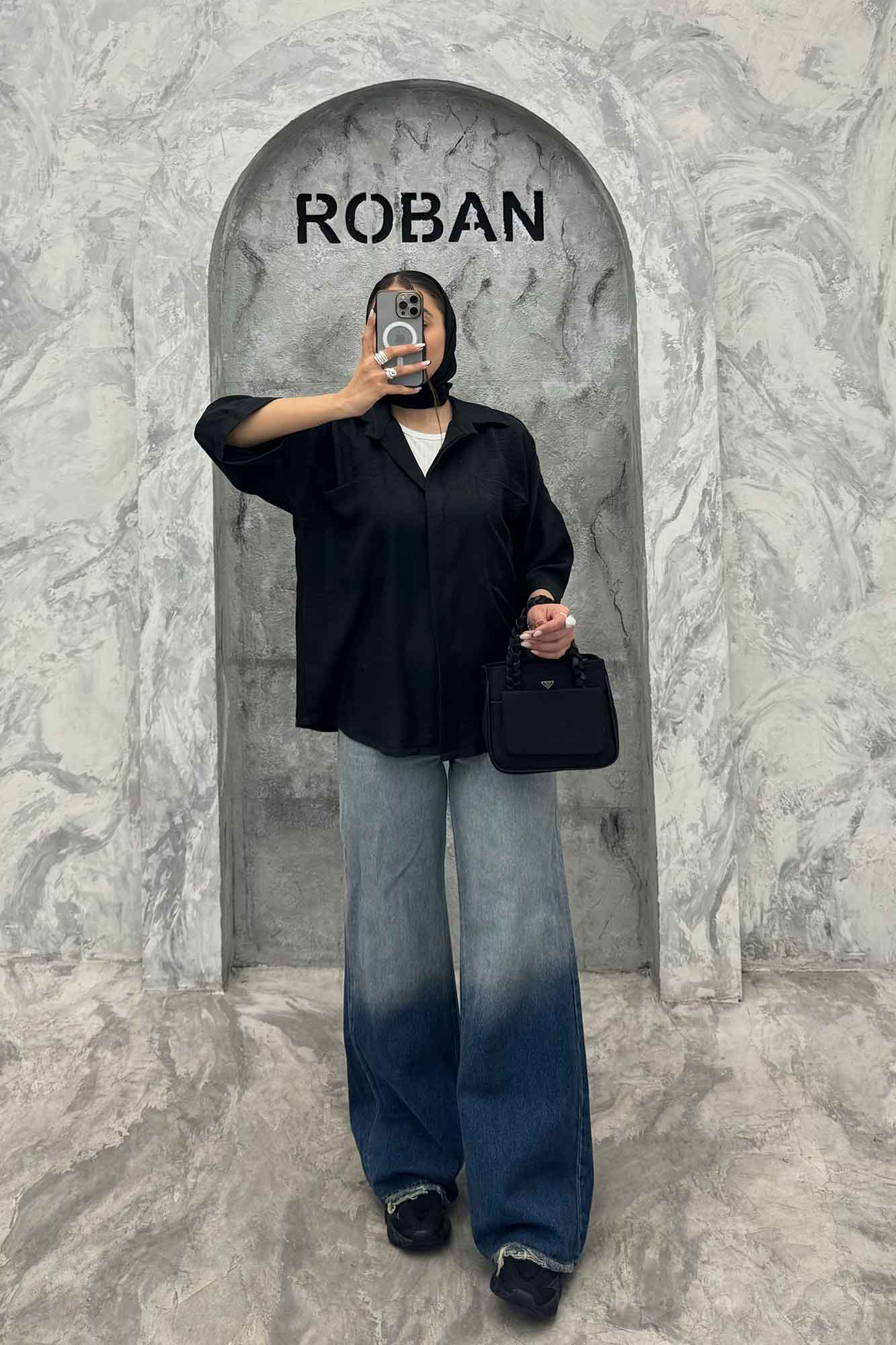 شومیز مانتویی شانتون پشت پیله دو جیب