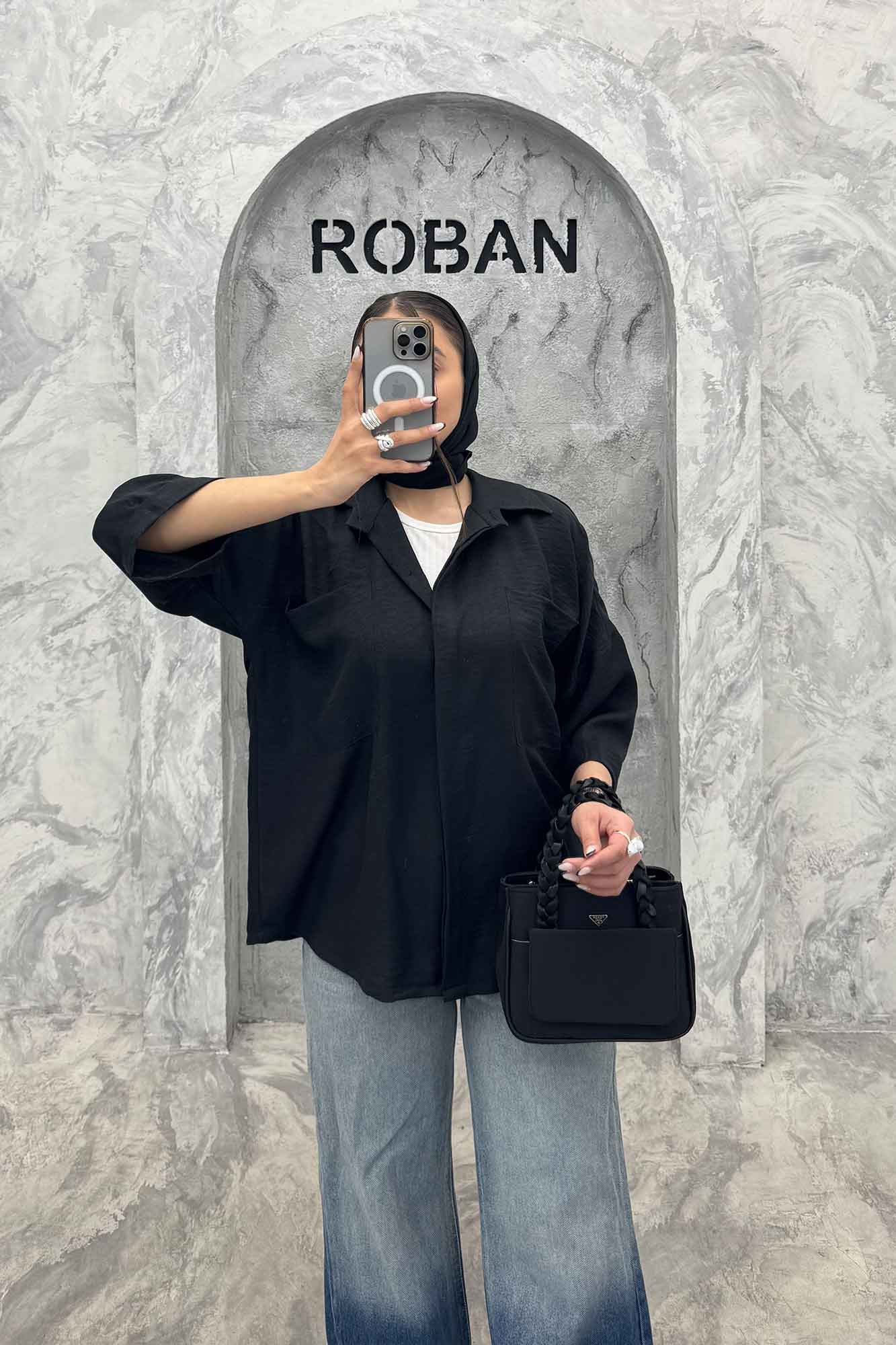 شومیز مانتویی شانتون پشت پیله دو جیب