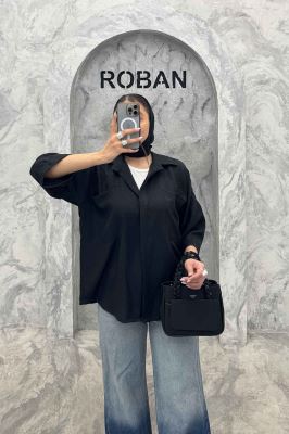 شومیز مانتویی شانتون پشت پیله دو جیب