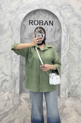 شومیز مانتویی شانتون پشت پیله دو جیب