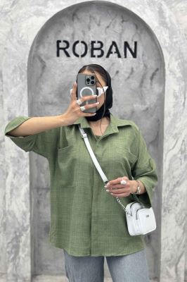 شومیز مانتویی شانتون پشت پیله دو جیب