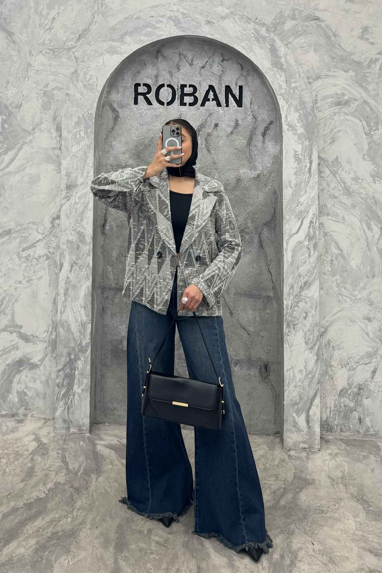 کت یقه انگلیسی دو دکمه ژاکارد مراکشی