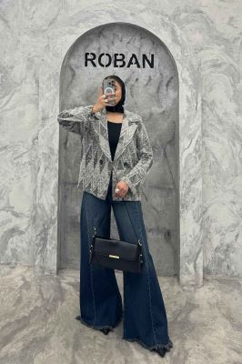 کت یقه انگلیسی دو دکمه ژاکارد مراکشی