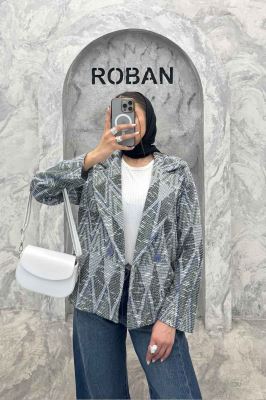 کت یقه انگلیسی دو دکمه ژاکارد مراکشی