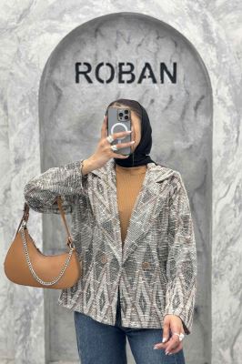 کت یقه انگلیسی دو دکمه ژاکارد مراکشی