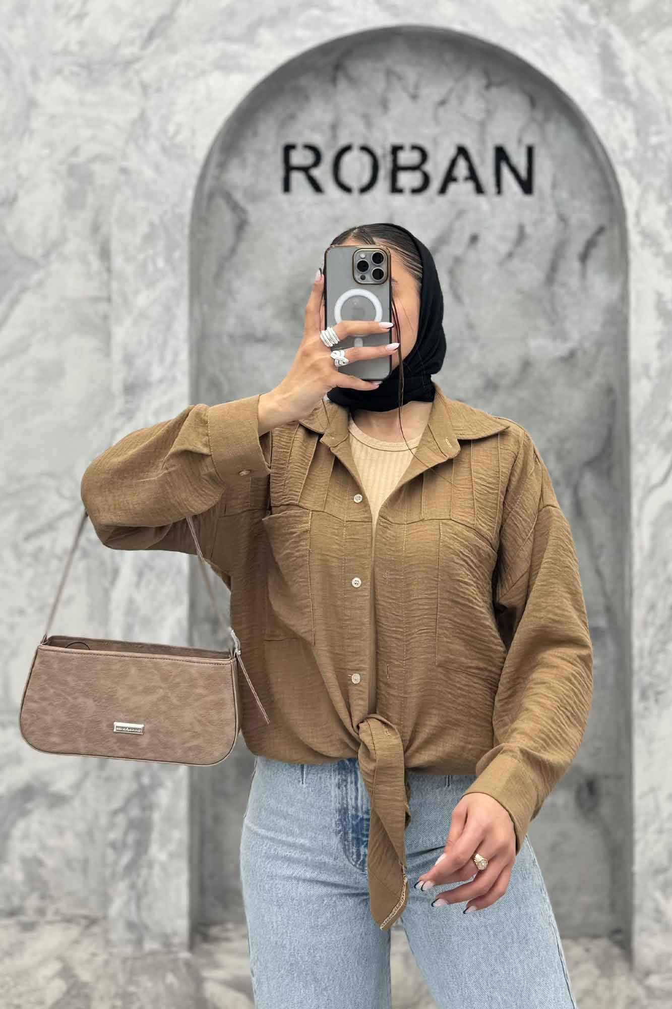 شومیز مانتویی شانتون بالا دوخت