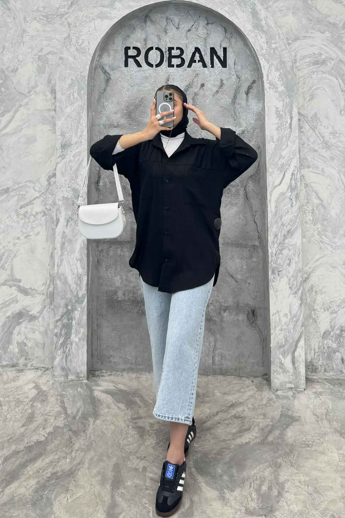 شومیز مانتویی شانتون بالا دوخت