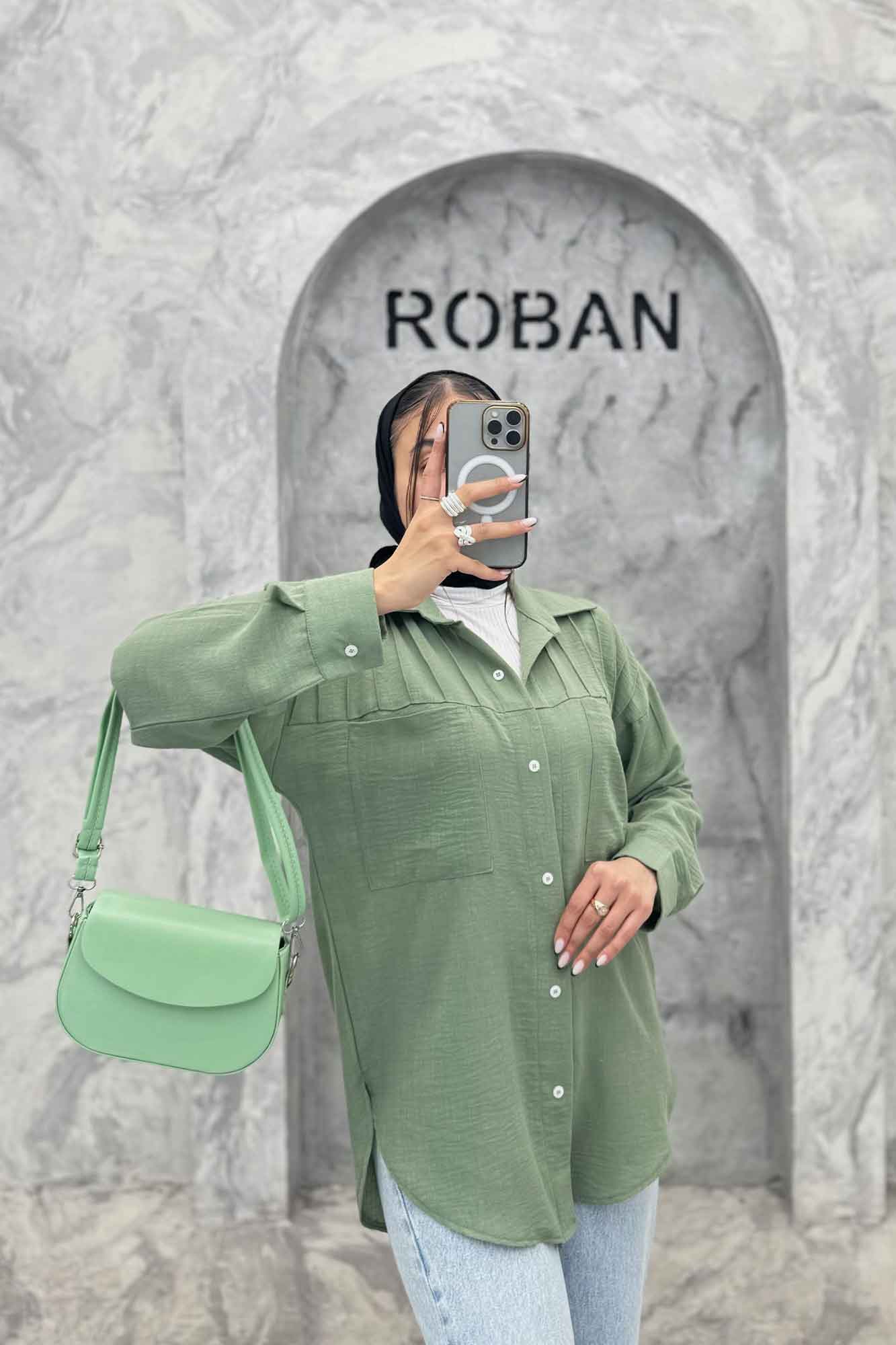 شومیز مانتویی شانتون بالا دوخت