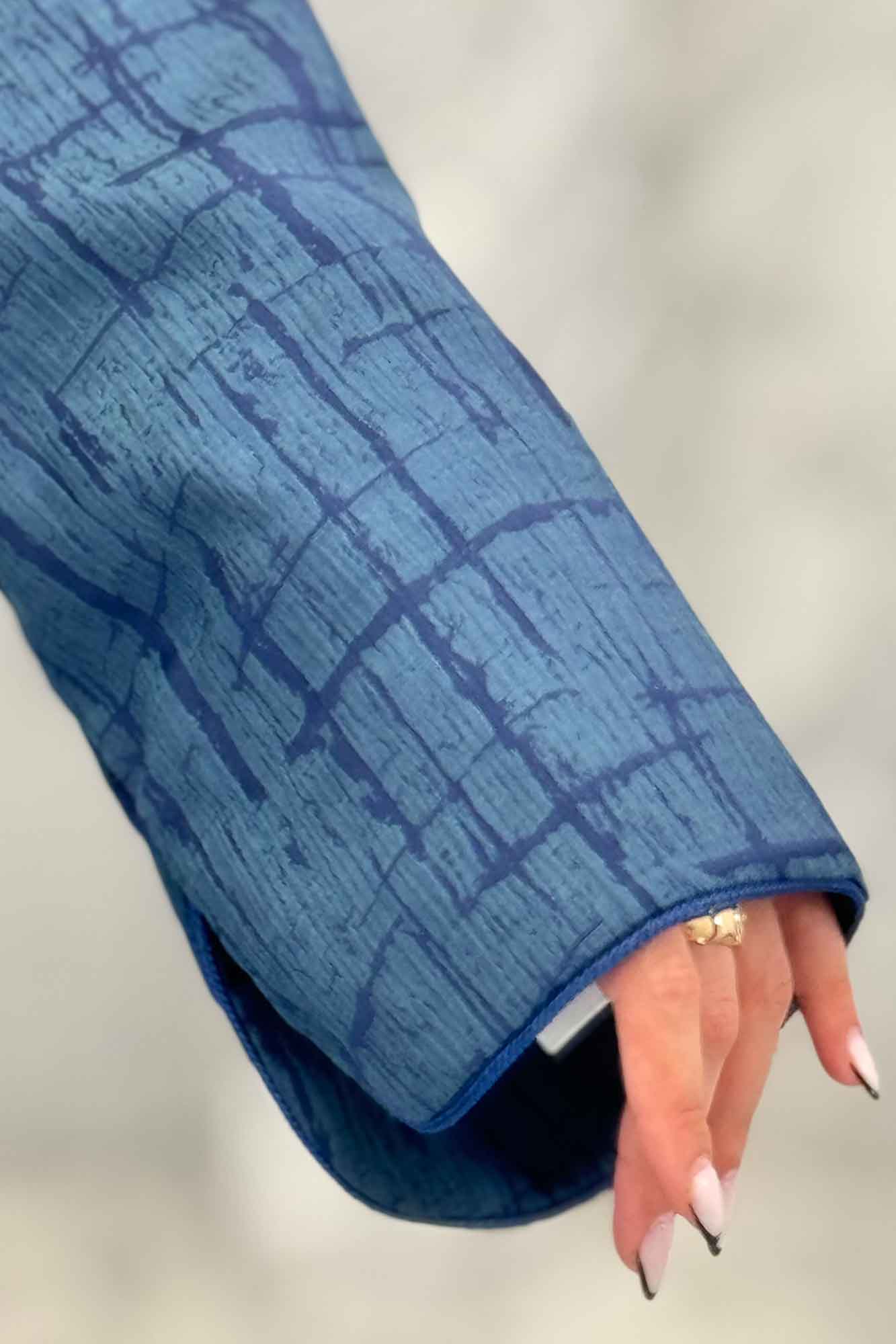 کت کراپ مینیمال ژاکارد مغزی دوزی