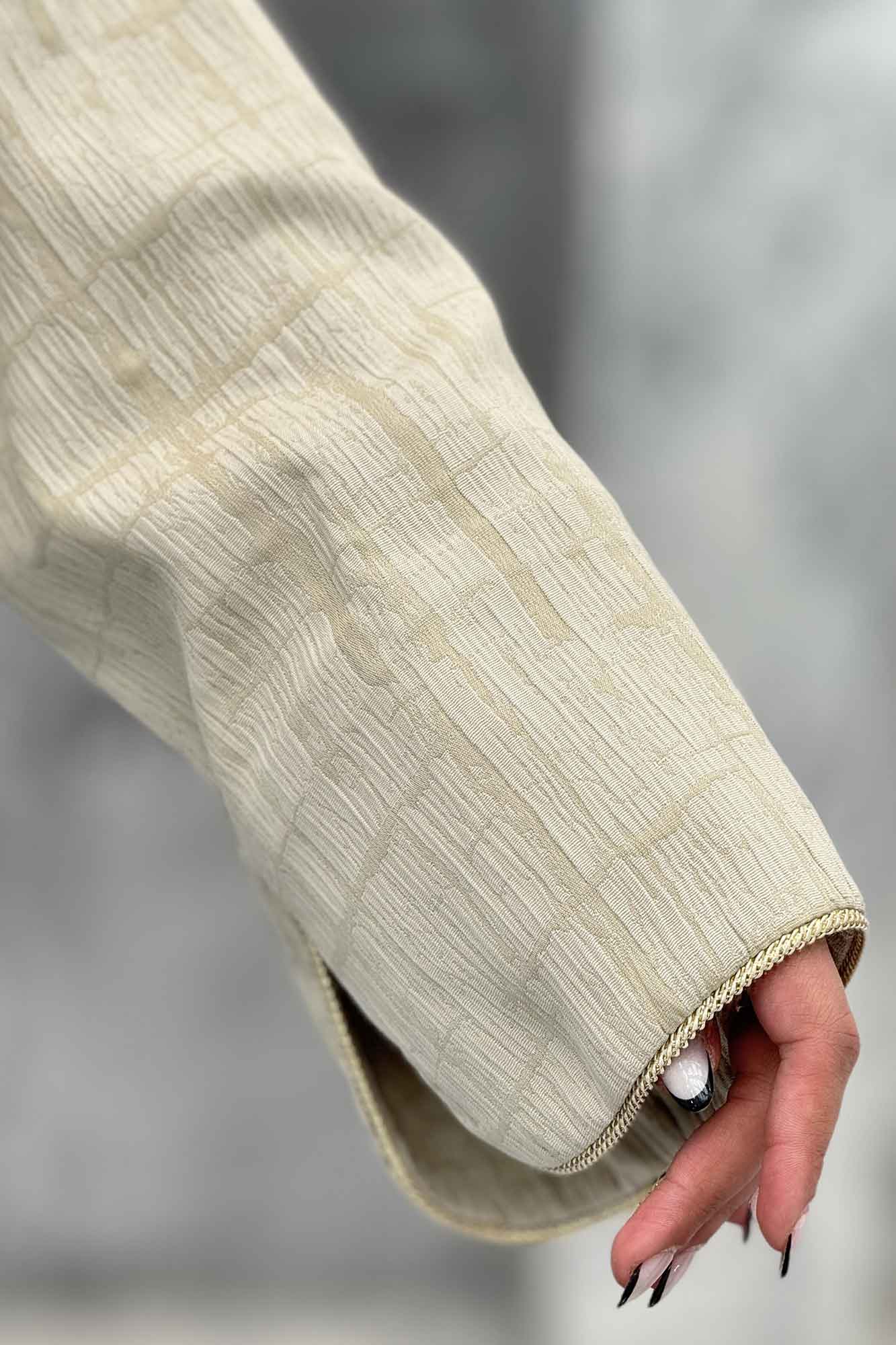 کت کراپ مینیمال ژاکارد مغزی دوزی