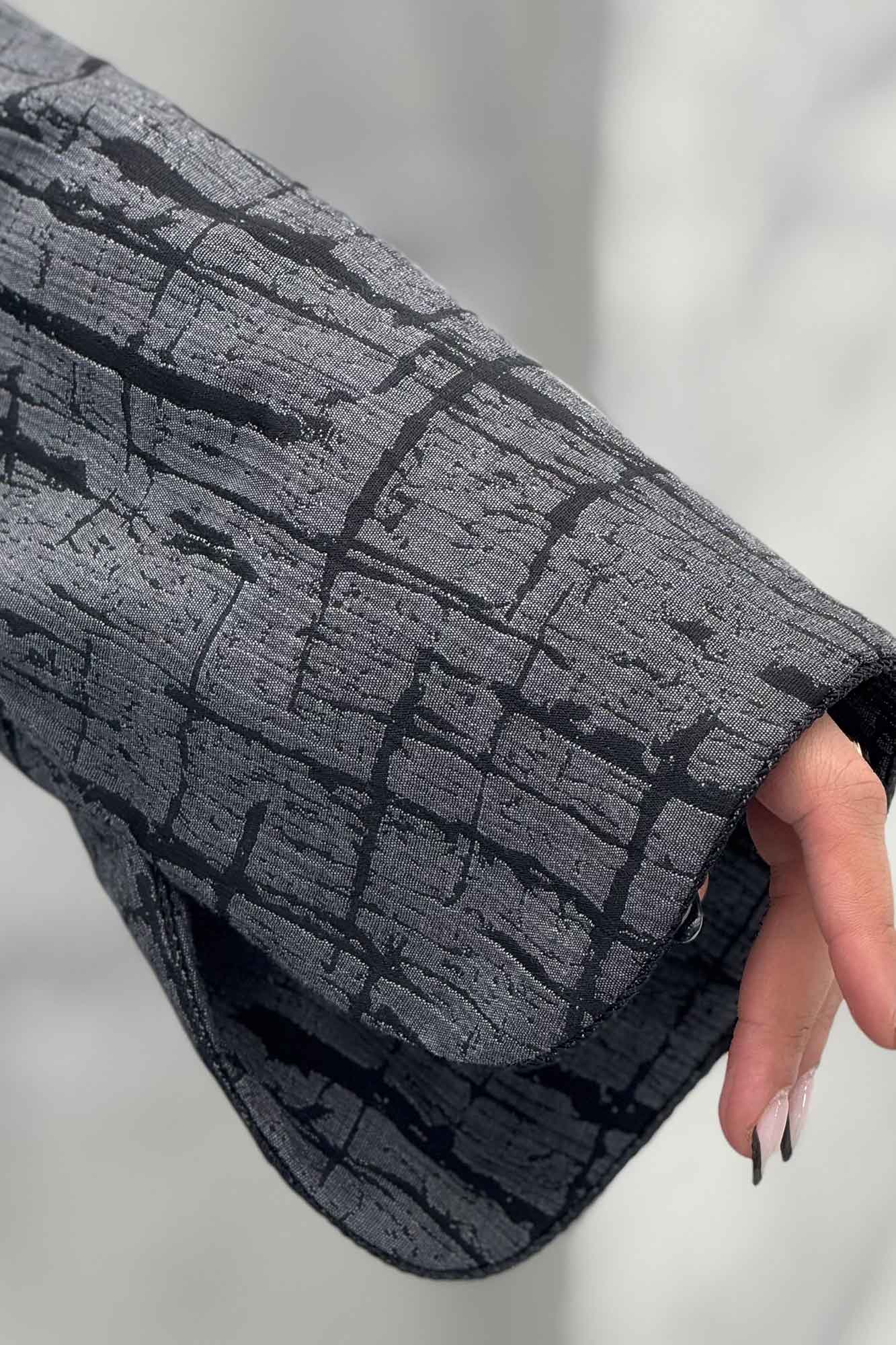 کت کراپ مینیمال ژاکارد مغزی دوزی