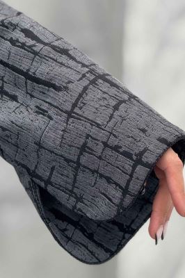 کت کراپ مینیمال ژاکارد مغزی دوزی