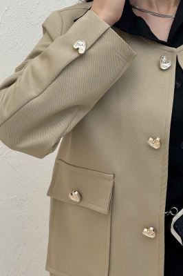 کت یقه گرد دو جیب پاکتی مازراتی کجراه